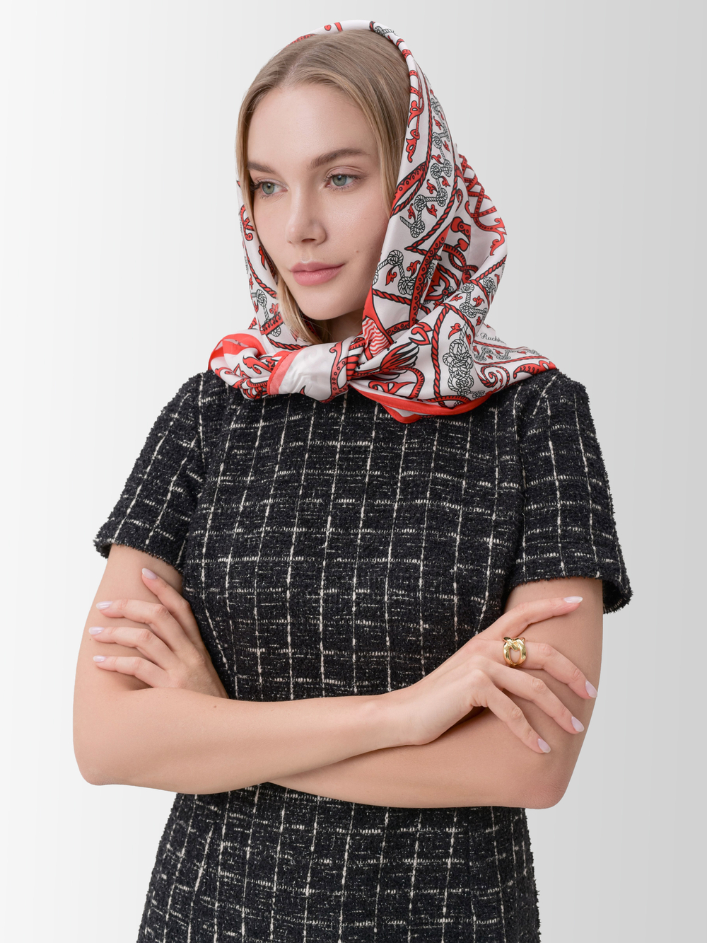 Платок «Русское сердце» 100% шелк