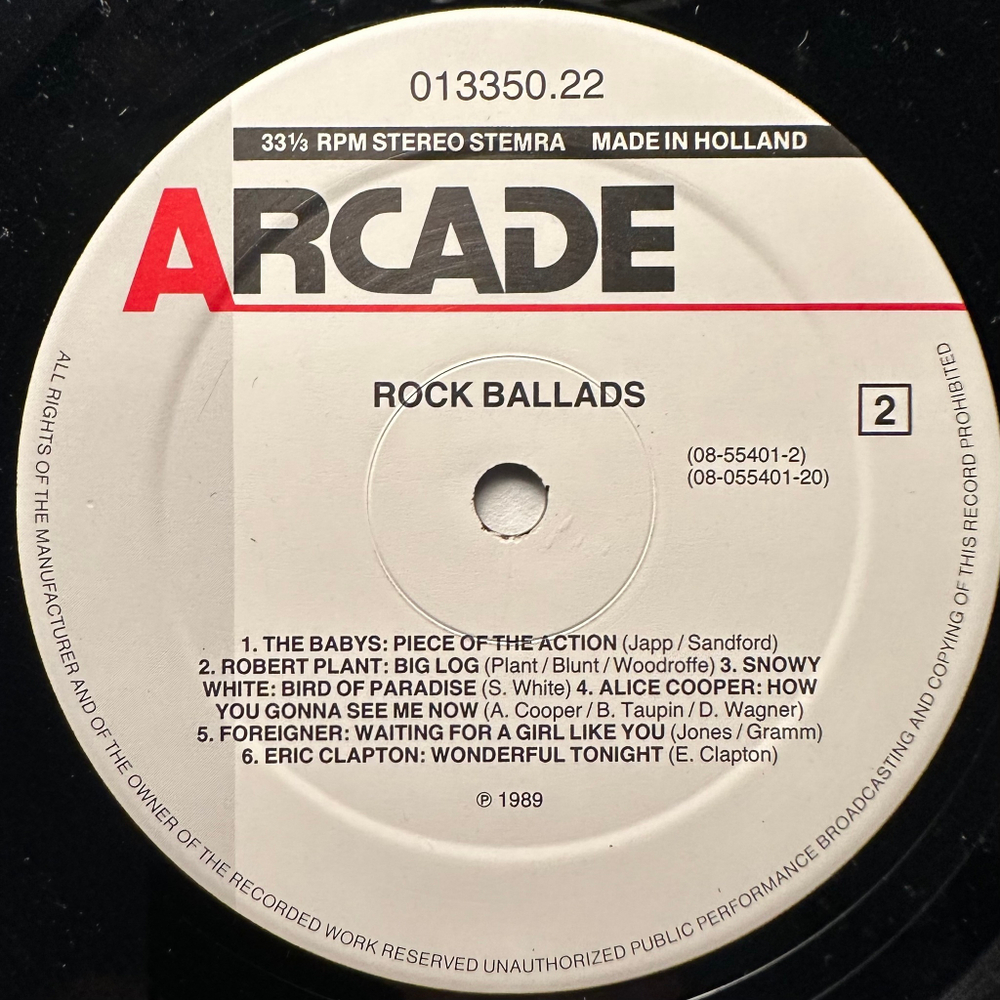 Сборник Rock Ballads 2LP (Голландия 1989г.)