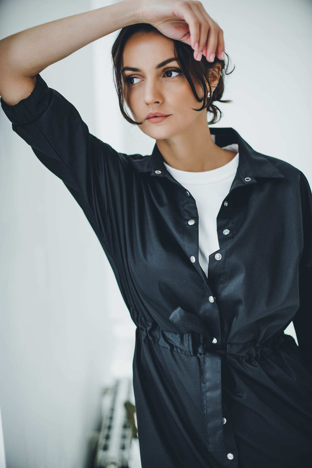 Халат женский м182 toray стретч черный55