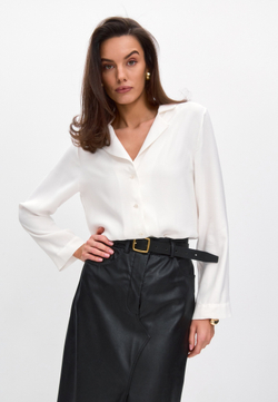 Рубашка свободного кроя белая