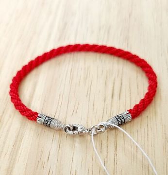 1500171 Текстильный, красный браслет 3 мм