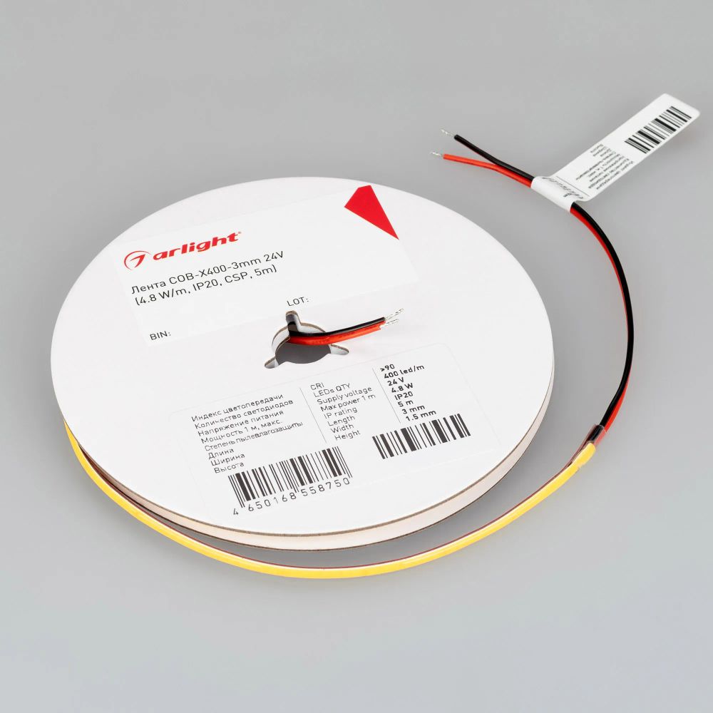 Светодиодная лента COB-X400-3mm 24V Day4000 (4.8 W/m, IP20, CSP, 5m) (Arlight, -) 039734
