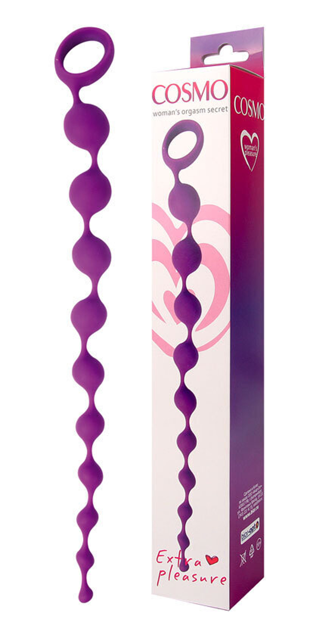 Цепочка анальная Cosmo фиолетовая 32 см