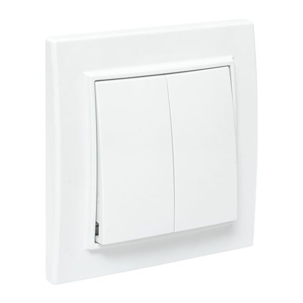 Выключатель 2-кл. СП Минск 10А IP20 бел. Basic EKF ERV10-023-10