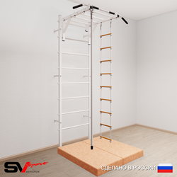 Шведская стенка Sv Sport 5344 (Турник рукоход/Канат/Лестница/Мат 1м)