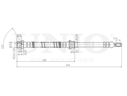 Шланг тормозной передний UNIO BRH-10104