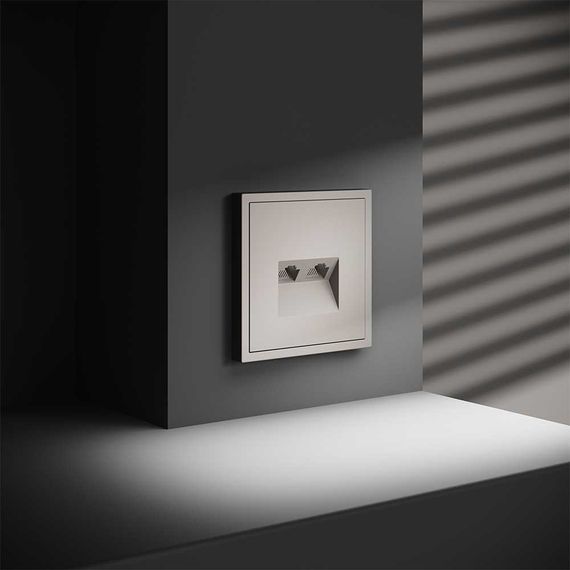 Розетка компьютерная встраиваемая Voltum S70 двойная RJ45+RJ45 кат.6, (кашемир) VLS060203