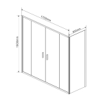 Душевой уголок Garda VSR-1G28017CL, 1700*800, хром, стекло прозрачное, , шт