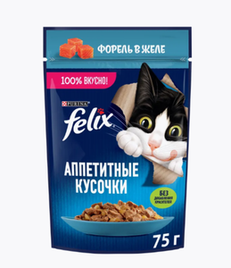 КОРМ FELIX ФОРЕЛЬ В ЖЕЛЕ 75ГР