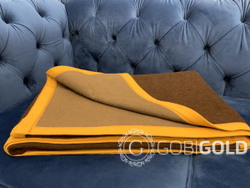 Одеяло тканое шерстяное из яка (Монголия) 150х200 см. - коричневое-серое (2-х стороннее)