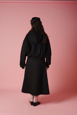 Худи на молнии укороченная с начесом, черная