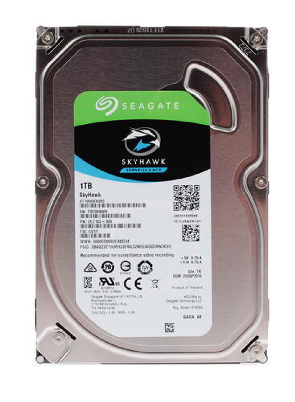Жесткий диск 1Тб, SEAGATE ST1000VX005 Video Skyhawk (5900rpm) 64Mb 3.5"