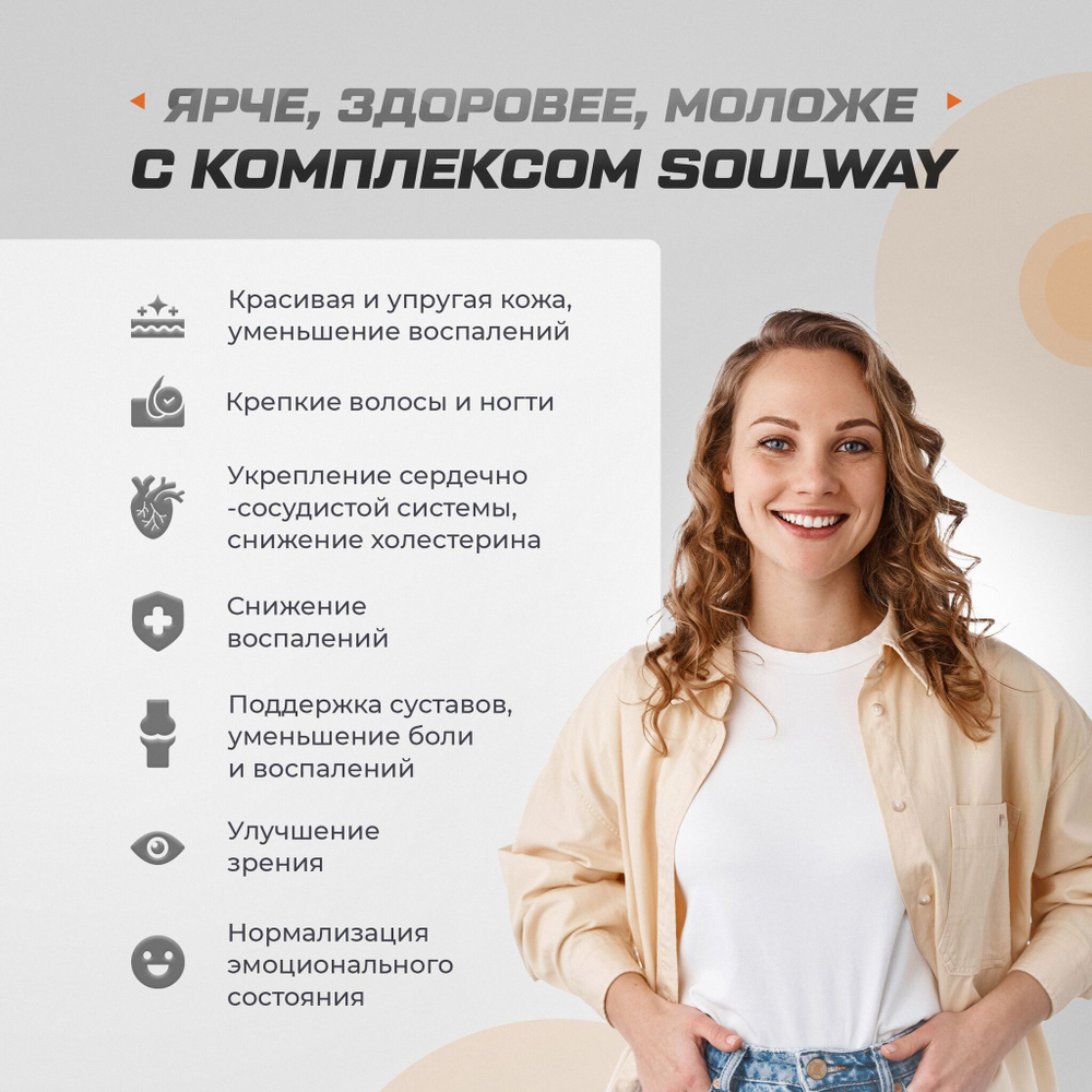Комплекс витаминов Коллаген и Омега 3 / 250 капсул