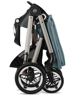 Коляска Cybex Talos S Lux TPE complete Cloud T Platinum White Plus 3 в 1 Stormy Blue с дождевиками