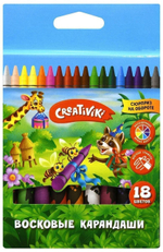 Мелки восковые 18цв. круглые 8 мм (Creativiki)