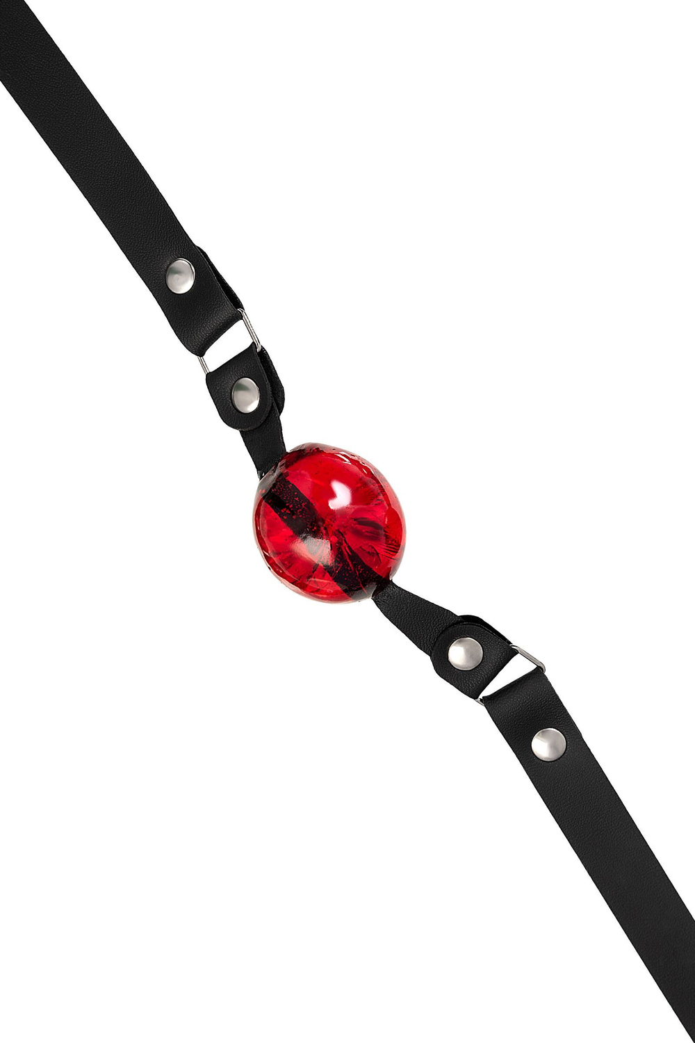 Красный кляп-леденец на кожаных ремешках со вкусом виски