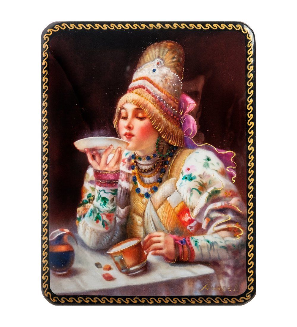 ШК-19/ 5-A Шкатулка в технике декупаж «Чаепитие» (10х8х3,5)