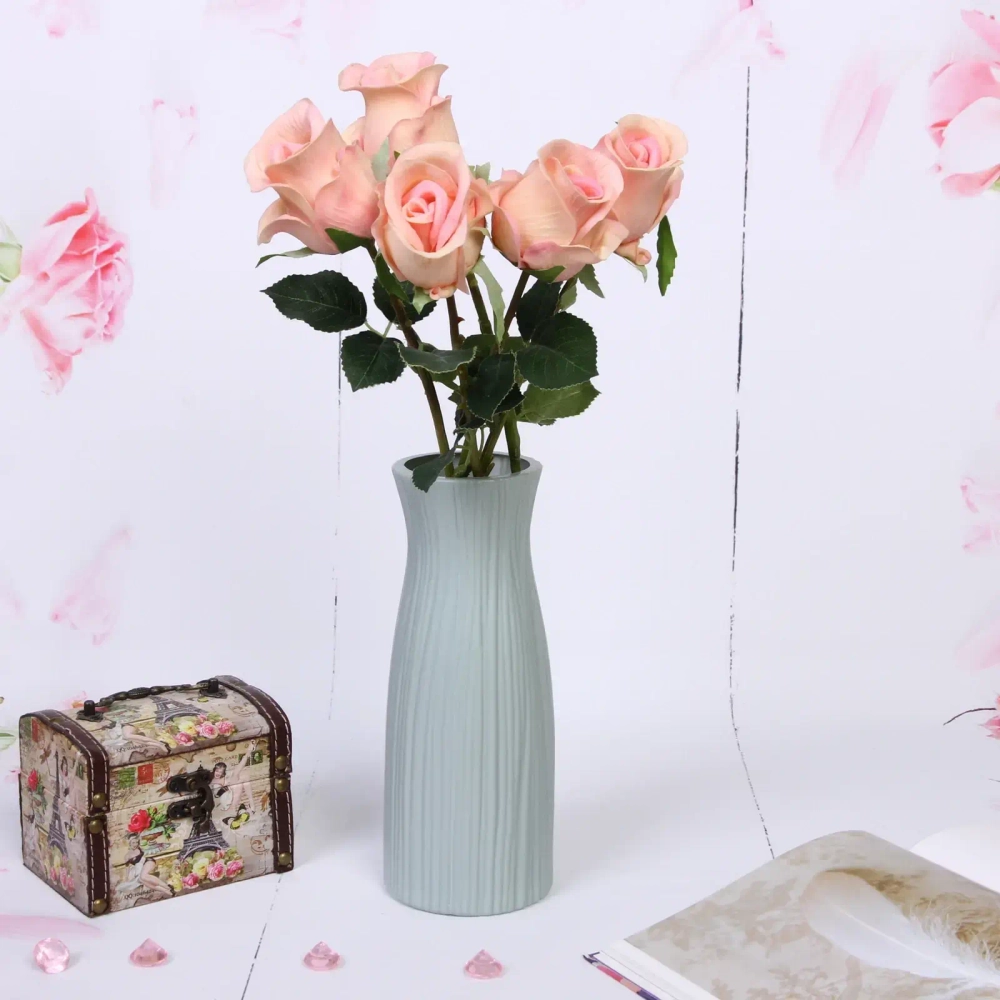 Ваза из пластика «Клэр» 9*23,5см цвет серый