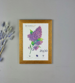 Фоторамка пластиковая 21х30 см, золотой, фактура трещины, арт. 2130.677203