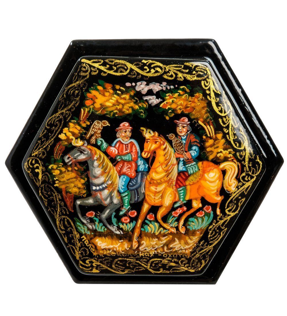 Народные промыслы ШК-85/24 Шкатулка «Соколиная охота»