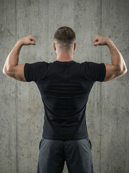 Футболка спортивная хлопковая мужская черная LEGENDA Рать красная