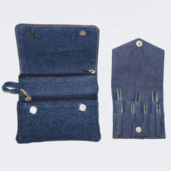 Набор съемных укороченных спиц Denim Indigo Wood Mini, длина 6,7см, KnitPro