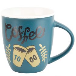 Кружка фарфоровая "First Coffee" v=370мл. (3вида) (min12) (транспортная упаковка)