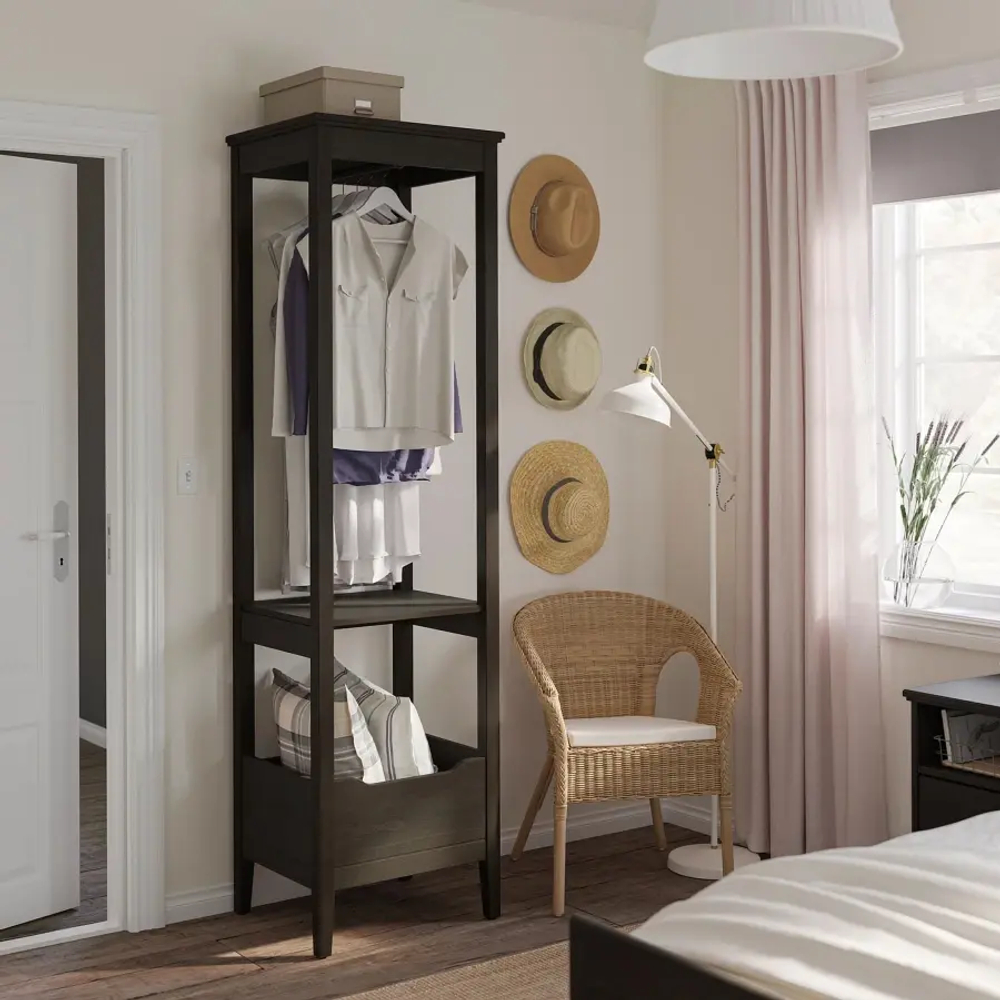 Шкаф для одежды - IDANÄS IKEA/ИДАНАС ИКЕА, 49х59х211 см, чёрный