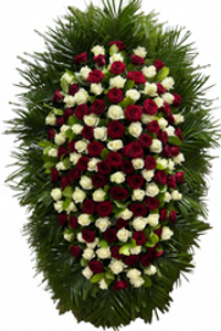 Траурный венок из живых цветов №01 (150 см)