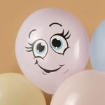 Шар (12''/30 см) Веселые смайлы, Ассорти, макарунс, 1 ст, 25 шт.