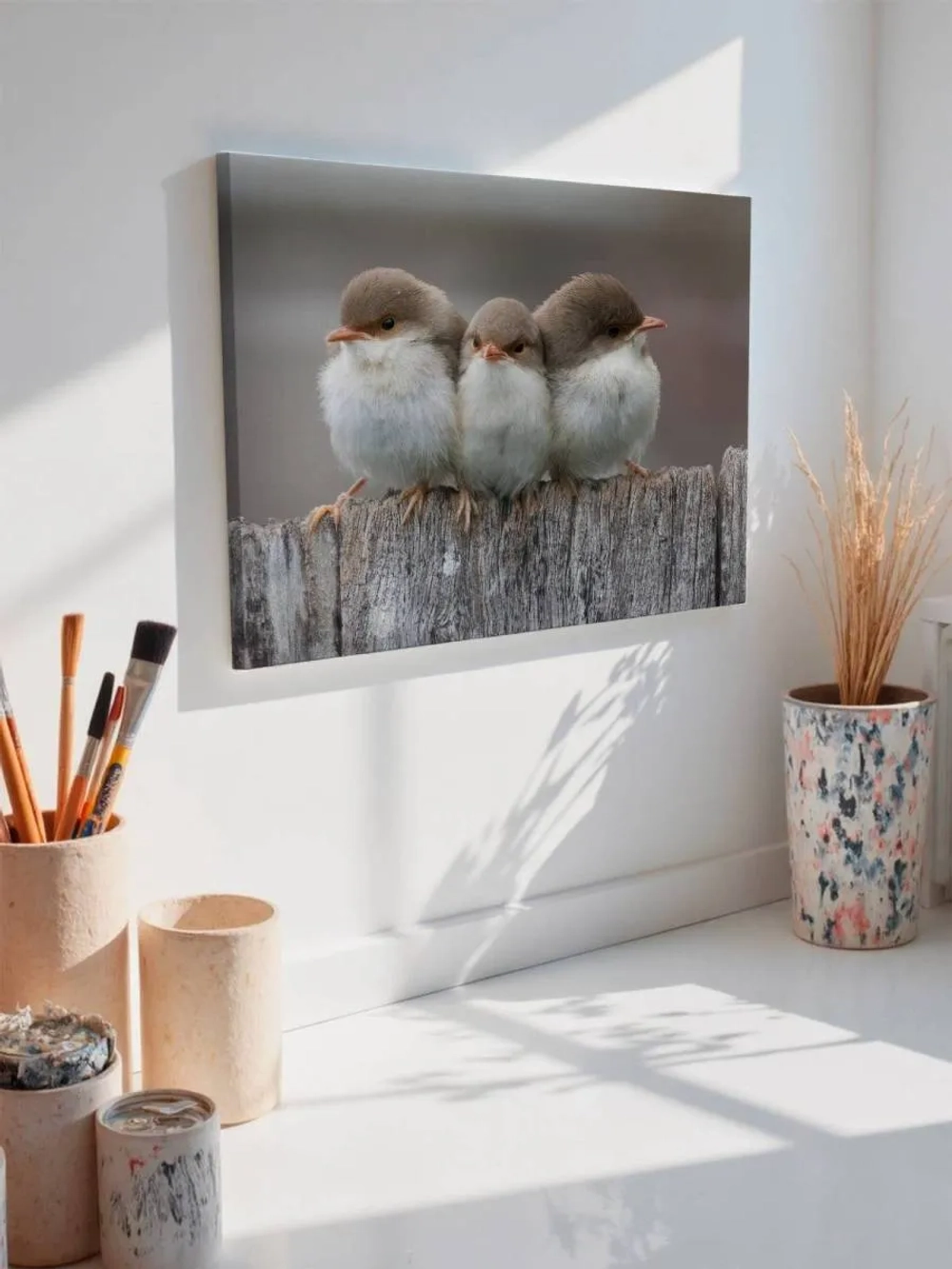 Картина на стену 40 X 50 Нахохлившиеся птицы