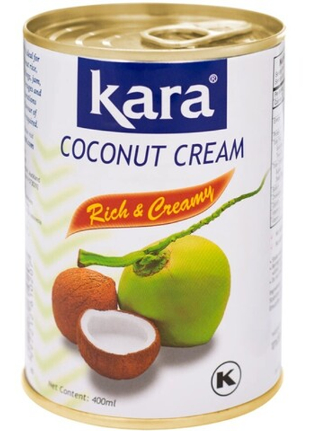 СЛИВКИ Кокосовые 400 мл KARA 25%, ж/б, Тайланд, 1 шт
