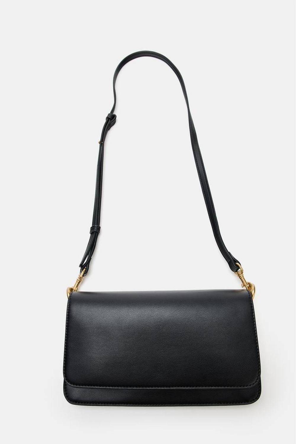 ZARA СУМКА С ДЕКОРАТИВНЫМ РЕМНЕМ, ЧЕРНЫЙ