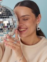 STATEMENT SHINE EARRINGS 2 IN 1