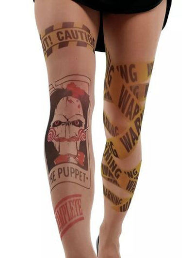 Колготки с принтом в виде куклы Билли (Размер: S-M-L) (Цвет: бежевый)