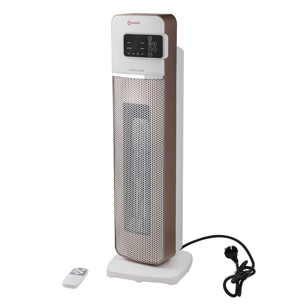 Тепловентилятор электрический поворотный (220V,2000W,S обогрева 20м?,защита от перегрева+пульт ДУ) FORCEKRAFT FK-NSB-200E