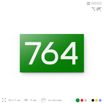 Номер на дверь 764, табличка на дверь для офиса, квартиры, кабинета, аудитории, склада, зеленая 120х70 мм, Айдентика Технолоджи