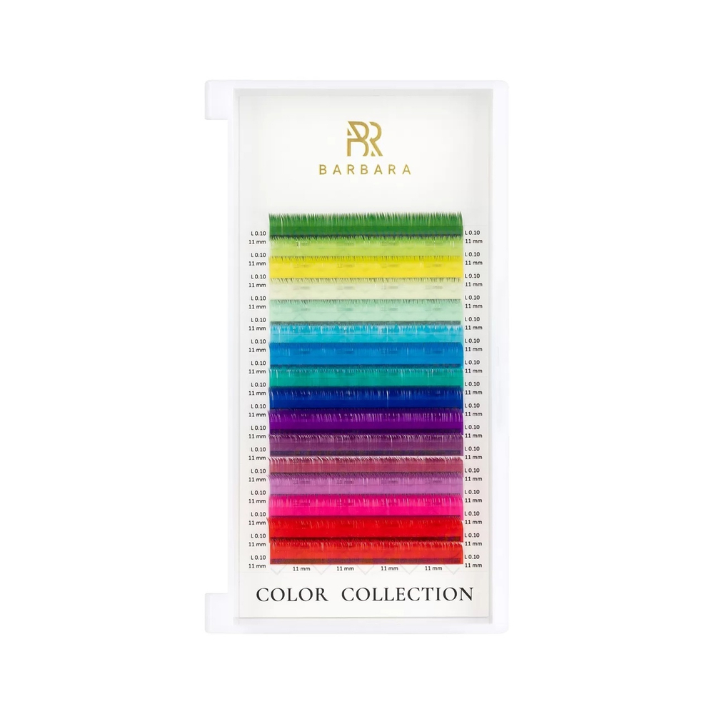 Палитра цветных ресниц BARBARA TRENDY L 0.10 13mm
