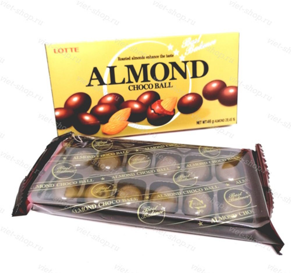 Миндаль в молочном шоколаде Almond Choco Ball, Корея, 46 гр.