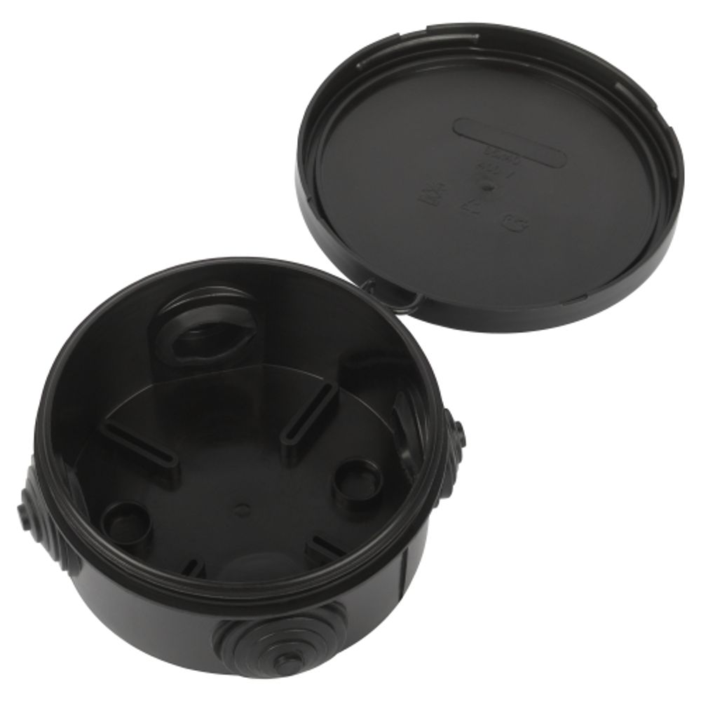 Распаячная коробка ЭРА KOR-85-40-4g-B открытой установки черная 85х40мм с гермовводами 4 вх. IP54