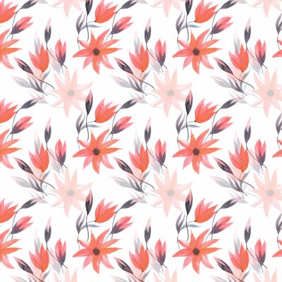 Яркие розовые цветы акварелью