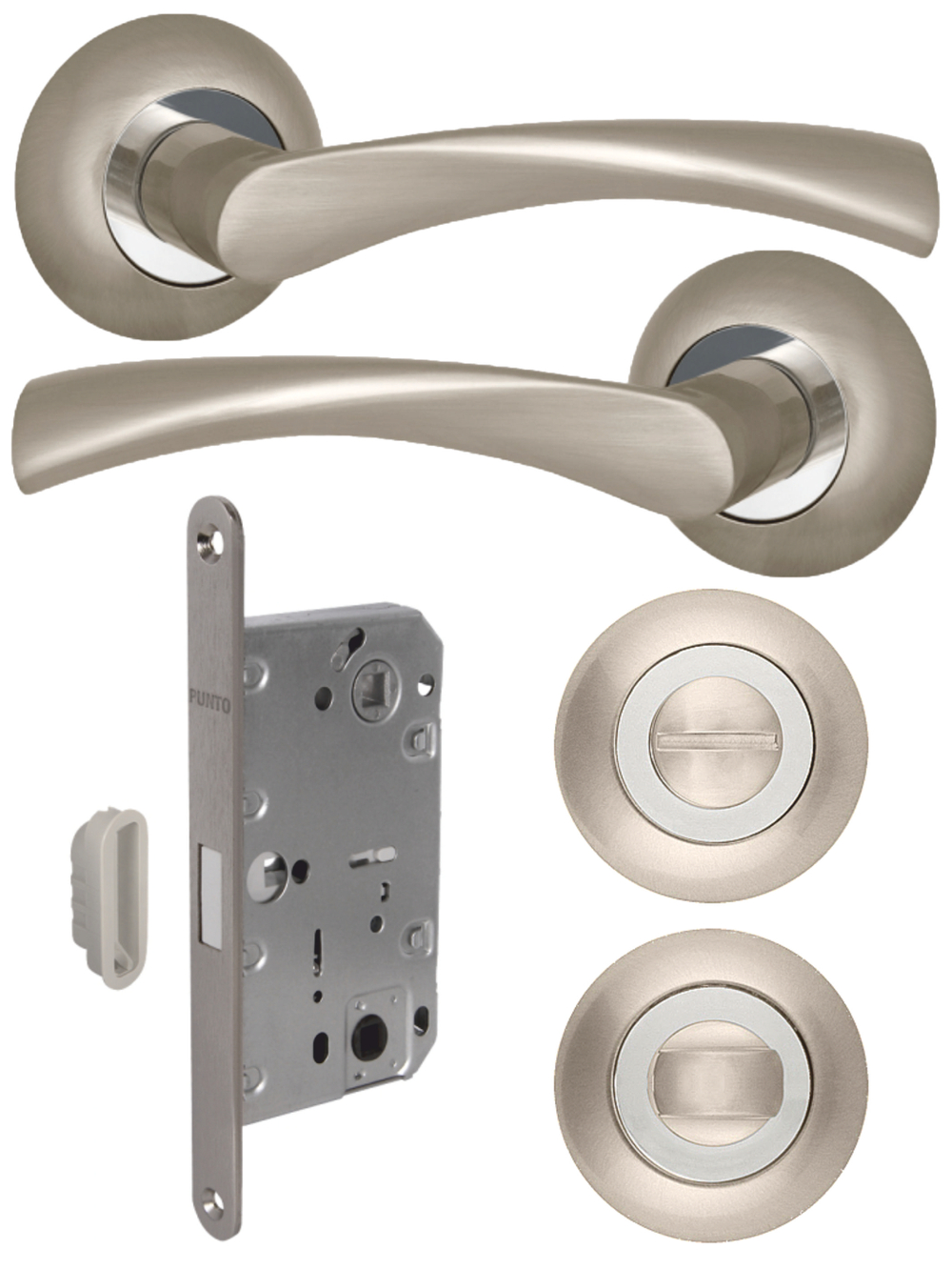 Дверная ручка межкомнатная с магнитной защелкой и фиксатором