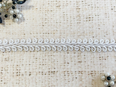 Тесьма Шанель плетеная, ш. 12 мм, белый