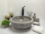 Раковина из мрамора Bowl Grey Marmo тепл BM-60282 40*40*15