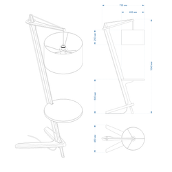 Торшер со столиком "Ganso"