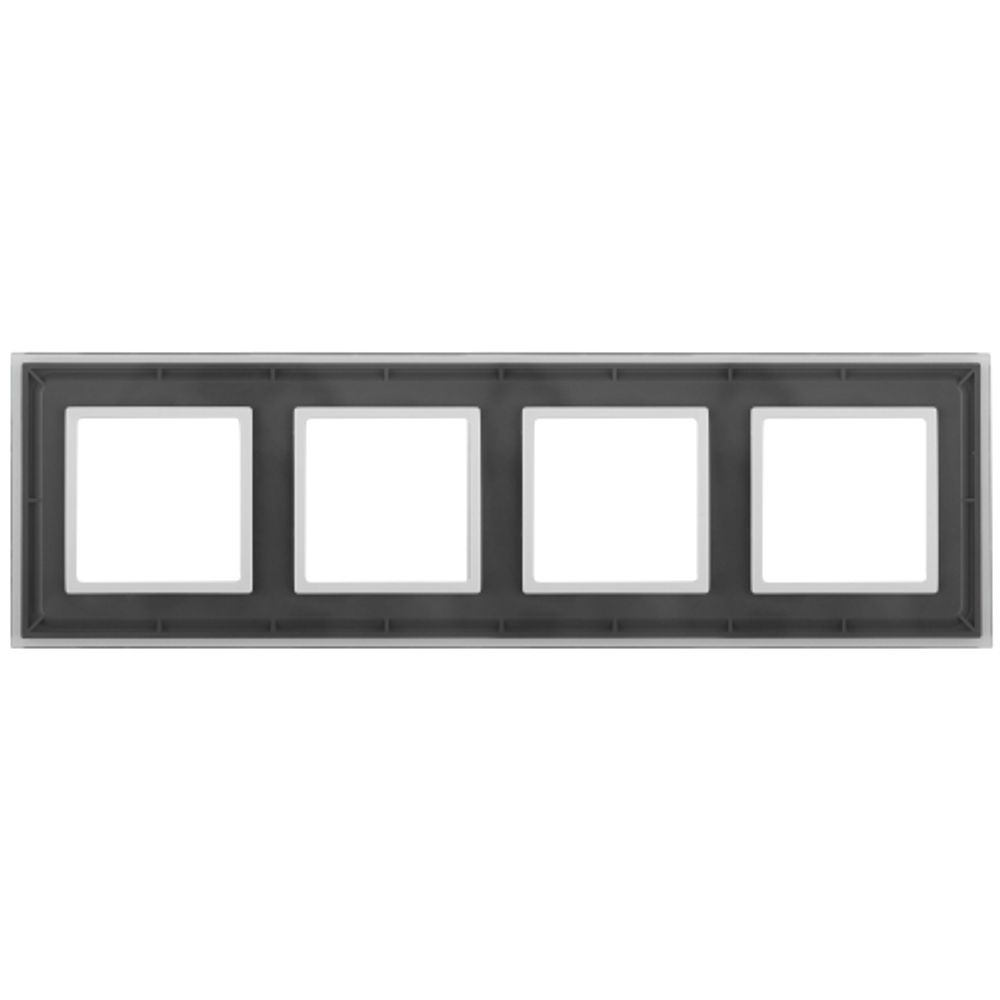 14-5104-00 ЭРА Рамка на 4 поста, стекло, Эра Elegance, прозрачный+бел | Elegance Прозрачный + Белый