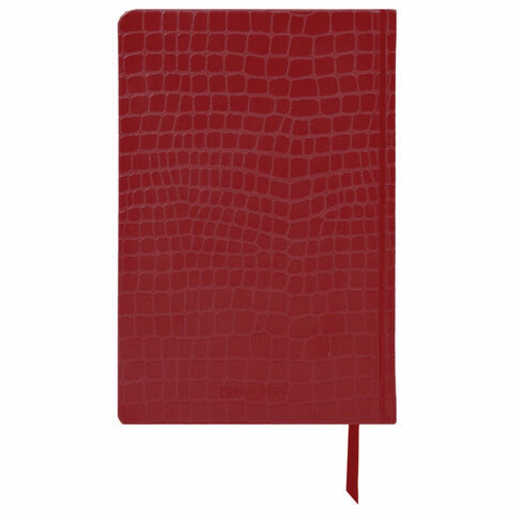 Ежедневник полудатированный А5 (148х218 мм) BRAUBERG "Alligator", под кожу, 192 л., красный, 124987