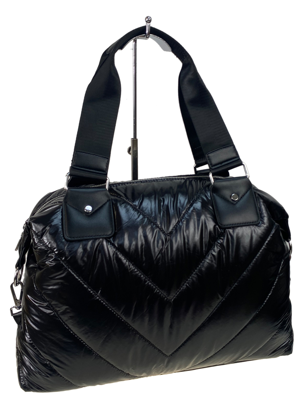 Стильная женская сумка-шоппер из водоотталкивающей ткани, цвет черный