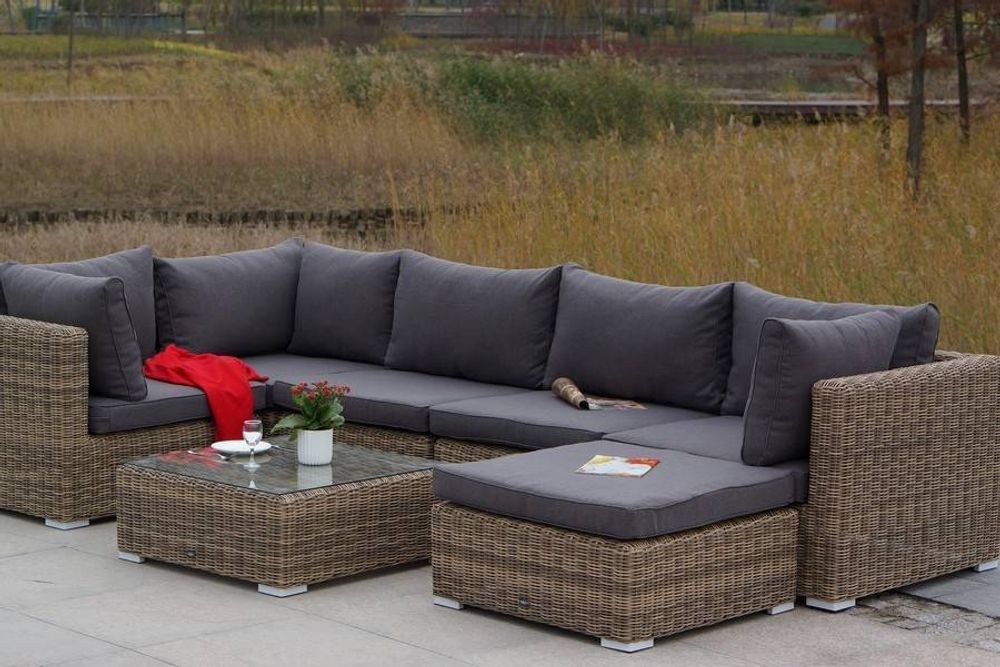 "Лунго" модуль диванный угловой с подушками, цвет соломенный