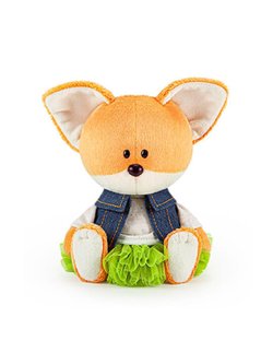 Мягкая игрушка Лисичка Лика в юбке и безрукавке 15см